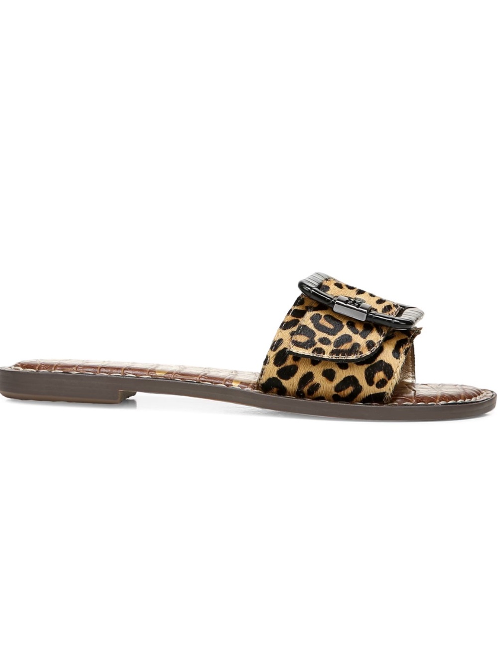 Sam Edelman Granada Leopard Print Slide Sandals - Brown/Black Size 7.5 - Picture 2 of 5